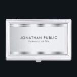 Customize Silver Look Glamorous Elegant Template Business Card Case<br><div class="desc">Customize Silver Look Glamorous Elegant Modern Template Simple Business Card Holder.</div>