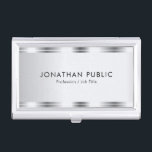 Customize Silver Look Glamorous Elegant Template Business Card Case<br><div class="desc">Customize Silver Look Glamorous Elegant Modern Template Simple Business Card Holder.</div>