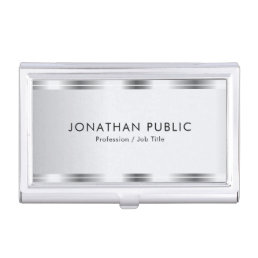 Customize Silver Look Glamorous Elegant Template Business Card Case