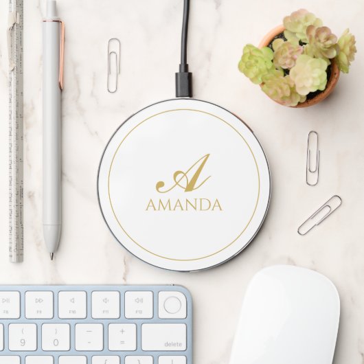 Customize Simple Name Wireless Charger (Desk)