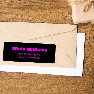 Customize Simple Neon Magenta in Elegant Black Label