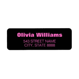 Customize Simple Neon Pink in Elegant Black Label