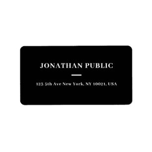 Customize Simple Template Black And White Address Label
