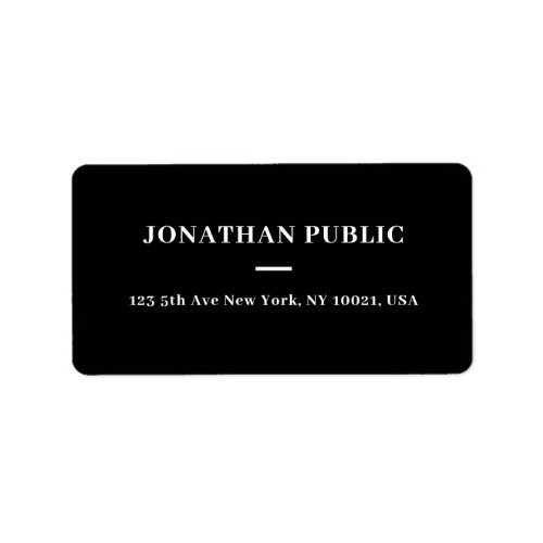 Customize Simple Template Black And White Address Label