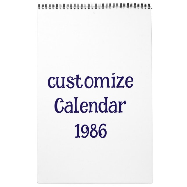 customize Single Page  Calendar (Cover)