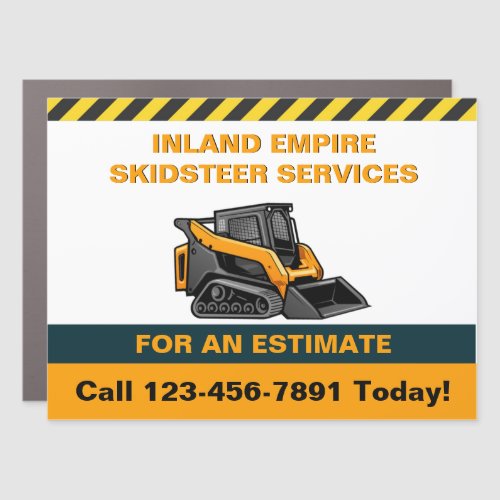 Customize Skid Steer For Hire Small Business Car Magnet