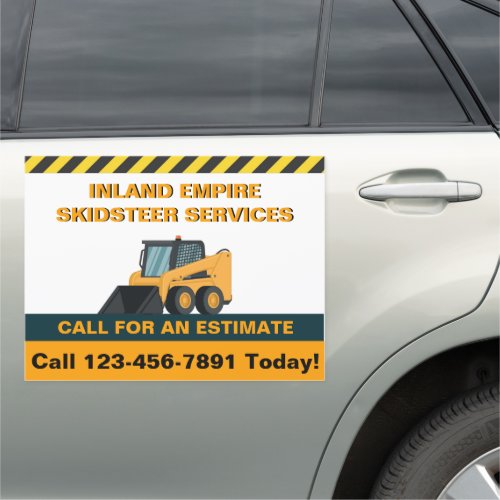 Customize Skid Steer For Hire Small Business Car Magnet