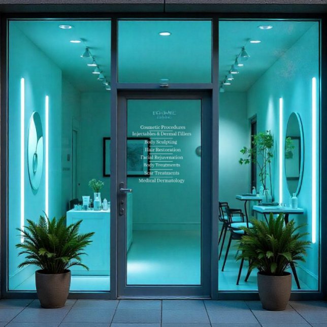 Customize Skin Care Cosmetic Services List Door Window Cling (Creator Uploaded)