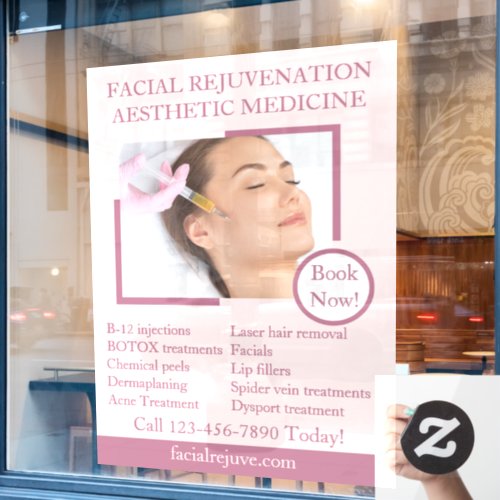 Customize Skin Treatment Botox Facials Detailed  Window Cling