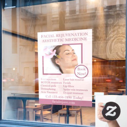 Customize Skin Treatment Botox Facials Detailed  Window Cling