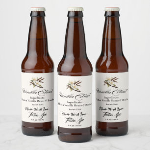 Customize Small Business Vanilla Extract Product Beer Bottle Label