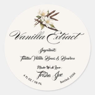 Customize Small Business Vanilla Extract Product Classic Round Sticker