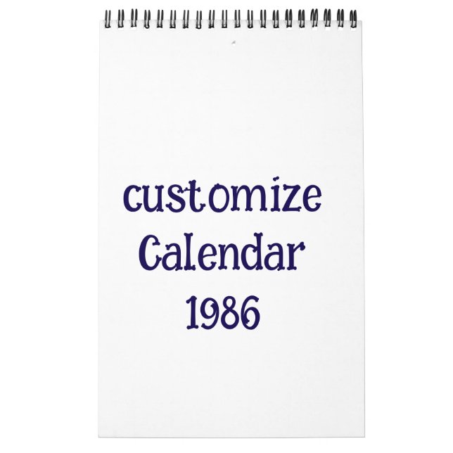 customize small Single Page Calendar (Cover)