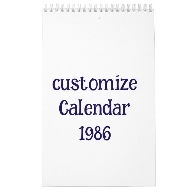 customize small Single Page Calendar (Cover)