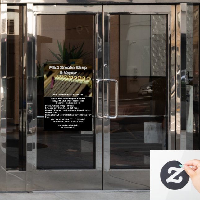 Customize Smoke Shop Advertisement For Front  Window Cling (Office Door)