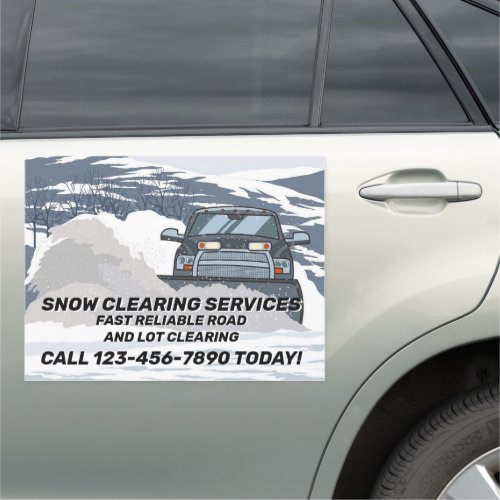 Customize Snow Clearing Plow Business Car Magnet