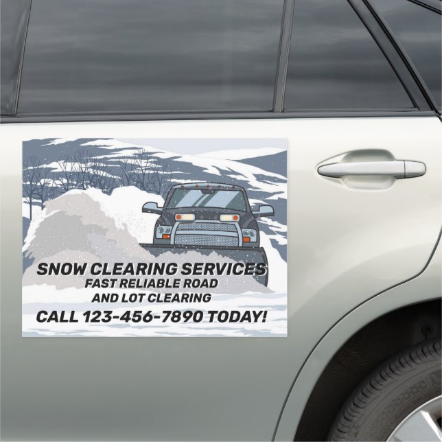 Customize Snow Clearing Plow Business Car Magnet (In Situ)