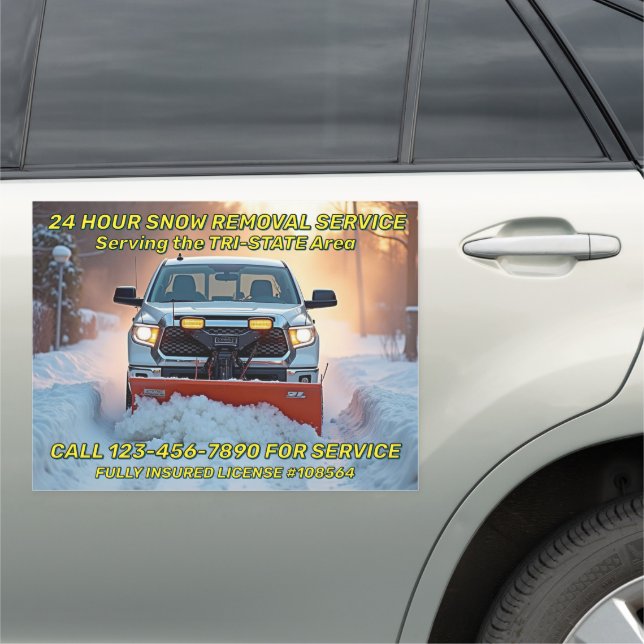 Customize Snow Plow Business Specific Truck 4 Car Magnet (In Situ)