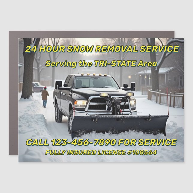 Customize Snow Plow Business Specific Truck Car Magnet (Front)