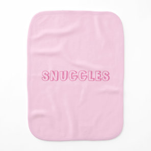 Customize "Snuggles" name or text light pink Baby Burp Cloth