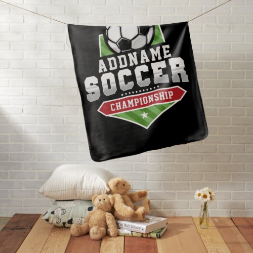Customize Soccer ADD TEXT Varsity Team Player  Baby Blanket