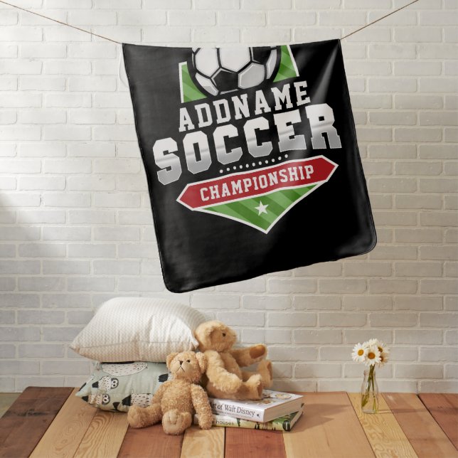 Customize Soccer ADD TEXT Varsity Team Player  Baby Blanket (In Situ)