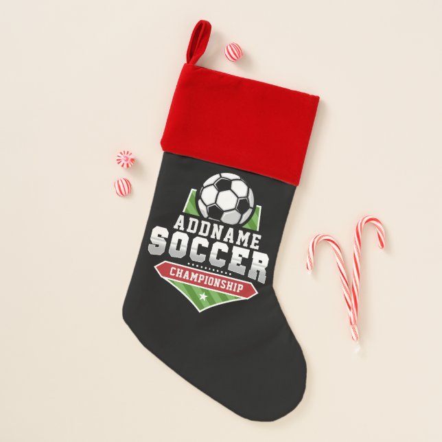 Customize Soccer ADD TEXT Varsity Team Player  Christmas Stocking (Front)