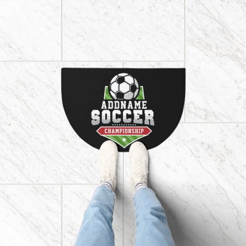 Customize Soccer ADD TEXT Varsity Team Player  Doormat