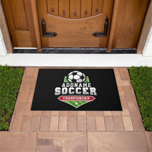 Customize Soccer ADD TEXT Varsity Team Player  Doormat