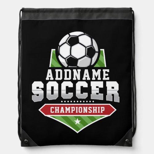 Customize Soccer ADD TEXT Varsity Team Player  Drawstring Bag