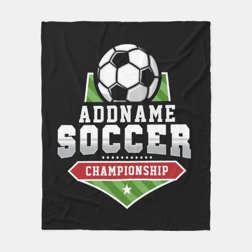 Customize Soccer ADD TEXT Varsity Team Player  Fleece Blanket