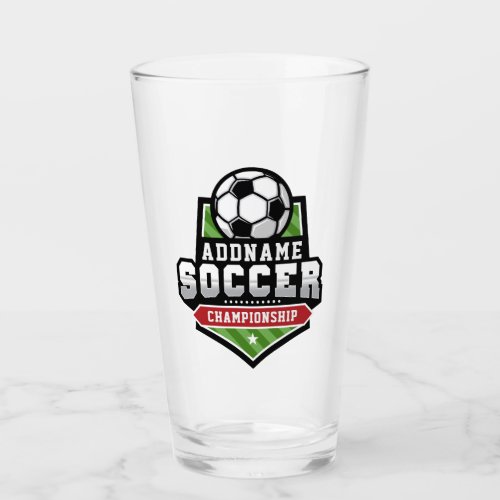 Customize Soccer ADD TEXT Varsity Team Player  Glass