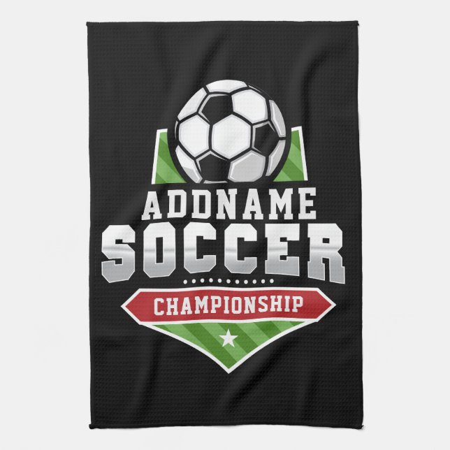 Customize Soccer ADD TEXT Varsity Team Player  Kitchen Towel (Vertical)