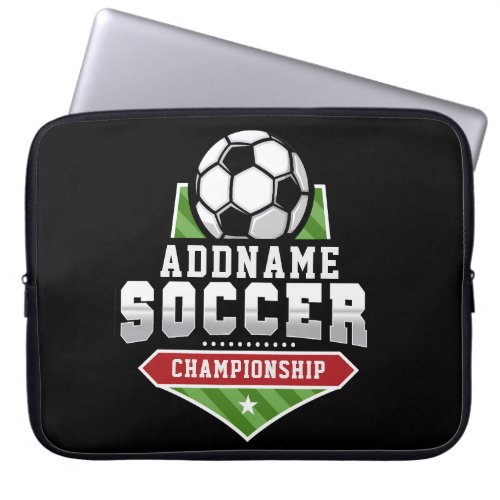 Customize Soccer ADD TEXT Varsity Team Player  Laptop Sleeve