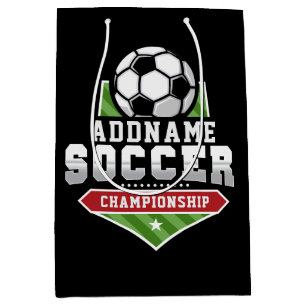 Customize Soccer ADD TEXT Varsity Team Player Medium Gift Bag