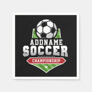 Customize Soccer ADD TEXT Varsity Team Player  Napkins