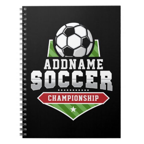Customize Soccer ADD TEXT Varsity Team Player  Notebook