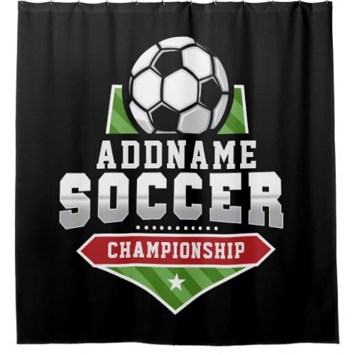 Customize Soccer ADD TEXT Varsity Team Player  Shower Curtain