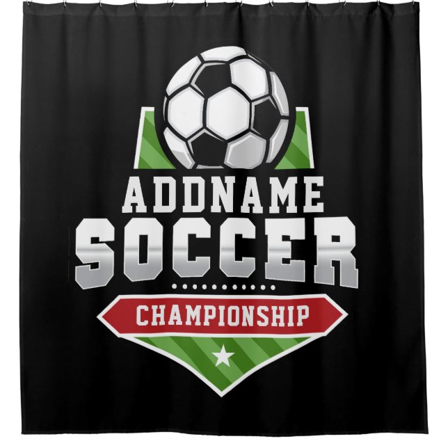 Customize Soccer ADD TEXT Varsity Team Player  Shower Curtain (Front)