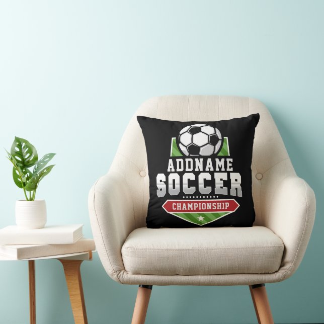 Customize Soccer ADD TEXT Varsity Team Player  Throw Pillow (Chair)