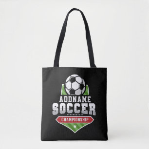 Customize Soccer ADD TEXT Varsity Team Player Tote Bag