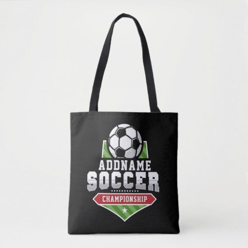 Customize Soccer ADD TEXT Varsity Team Player  Tote Bag