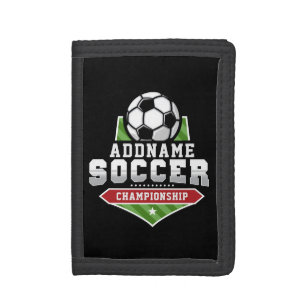Customize Soccer ADD TEXT Varsity Team Player Tri-fold Wallet