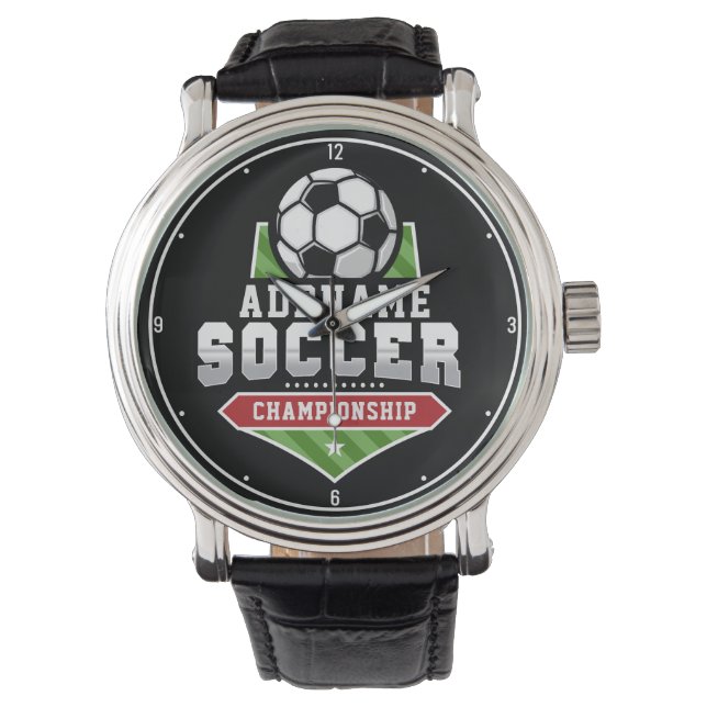 Customize Soccer ADD TEXT Varsity Team Player  Watch (Front)