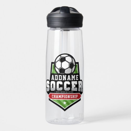 Customize Soccer ADD TEXT Varsity Team Player  Water Bottle