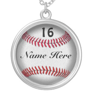 Customize Softball Necklace with NUMBER and NAME