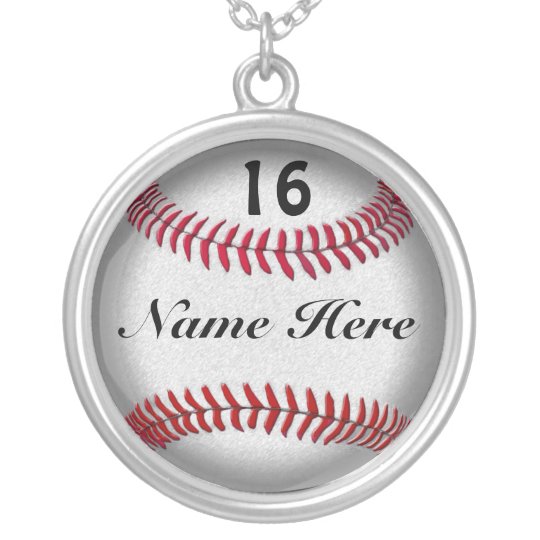 Customize Softball Necklace with NUMBER and NAME