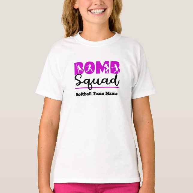 Customize Softball Team T-Shirt for Girls (Front)
