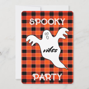 Customize SPOOKY VIBES Ghost Fall Halloween Party Invitation