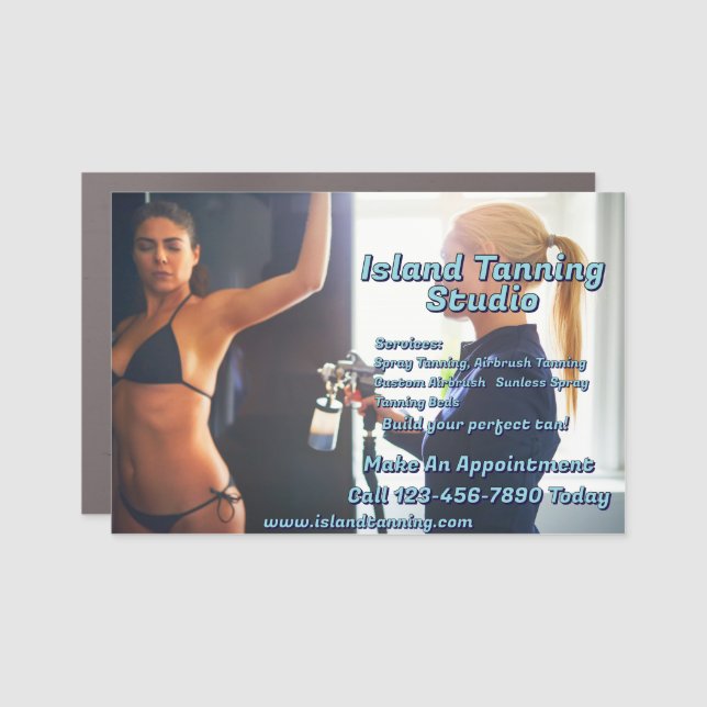 Customize Spray Tanning Booth Business 3 Car Magnet (Front)